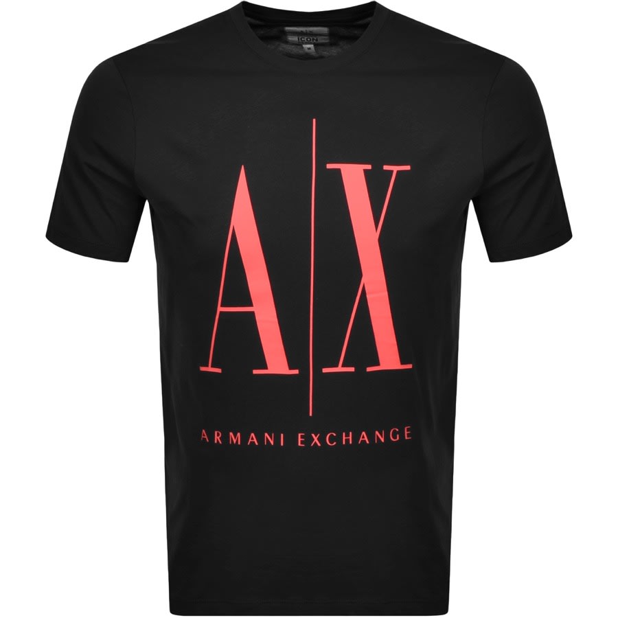 Alternative Image for ProductArmani Exchange Crew Neck Logo T Shirt Black1